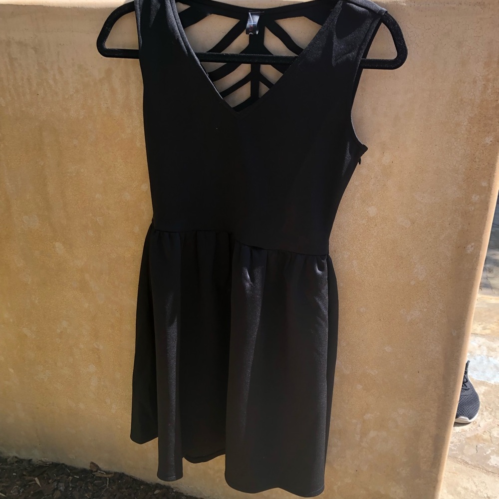 Black Spiderweb Back Short Dress